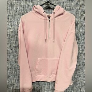 bebe Pale Pink Half-Zip Hoodie
